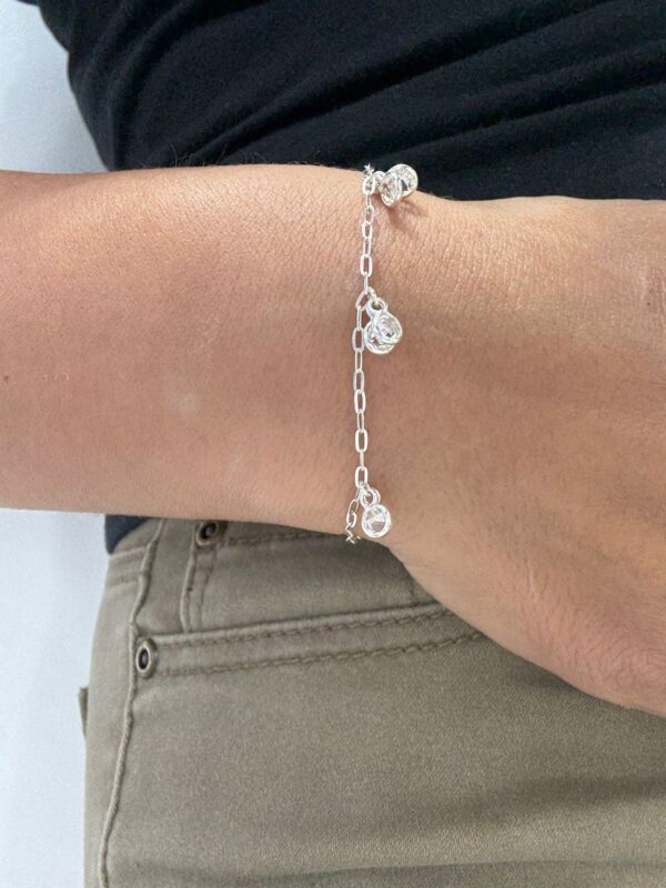 PULSERA DE PLATA MODELO CON CUBIC`S BLANCOS - Image 4